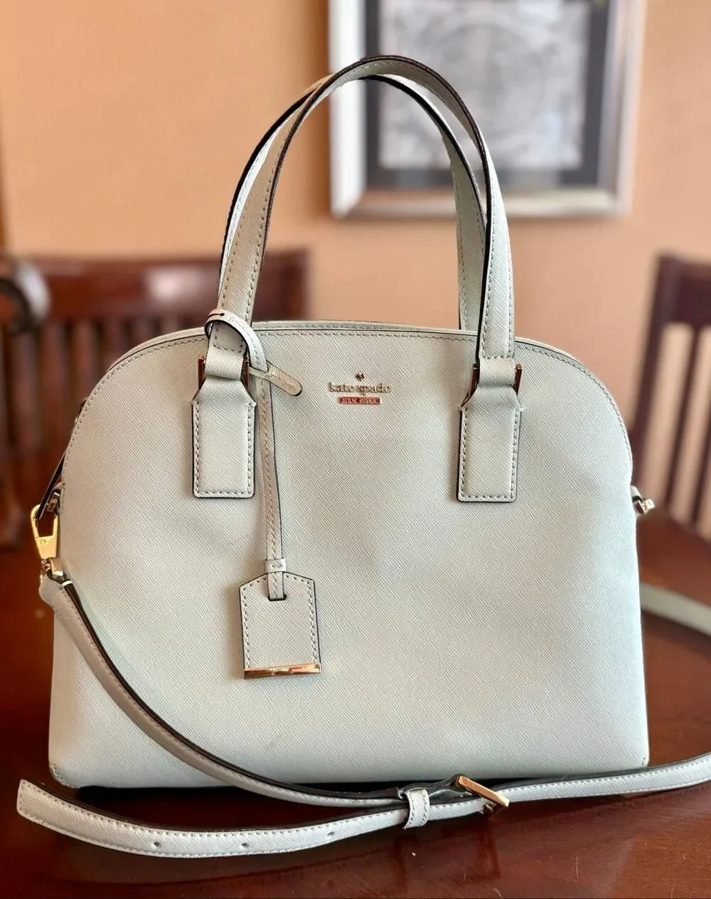 KATE SPADE -Cameron Street Small Hayden Convertible Crossbody/Misty Mint Leather